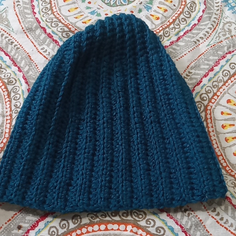 Teal small kids knit hat